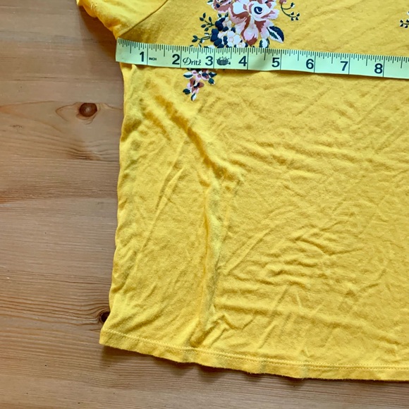Girls Floral Design Yellow T-shirt - Picture 5 of 8